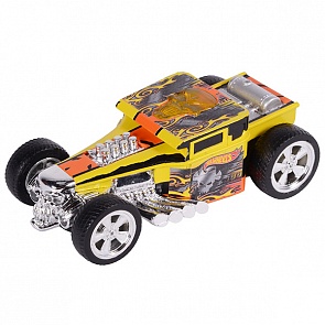 Механическая машинка Hot Wheels со светом, жёлтая, 14 см (Toy State, HW90564)